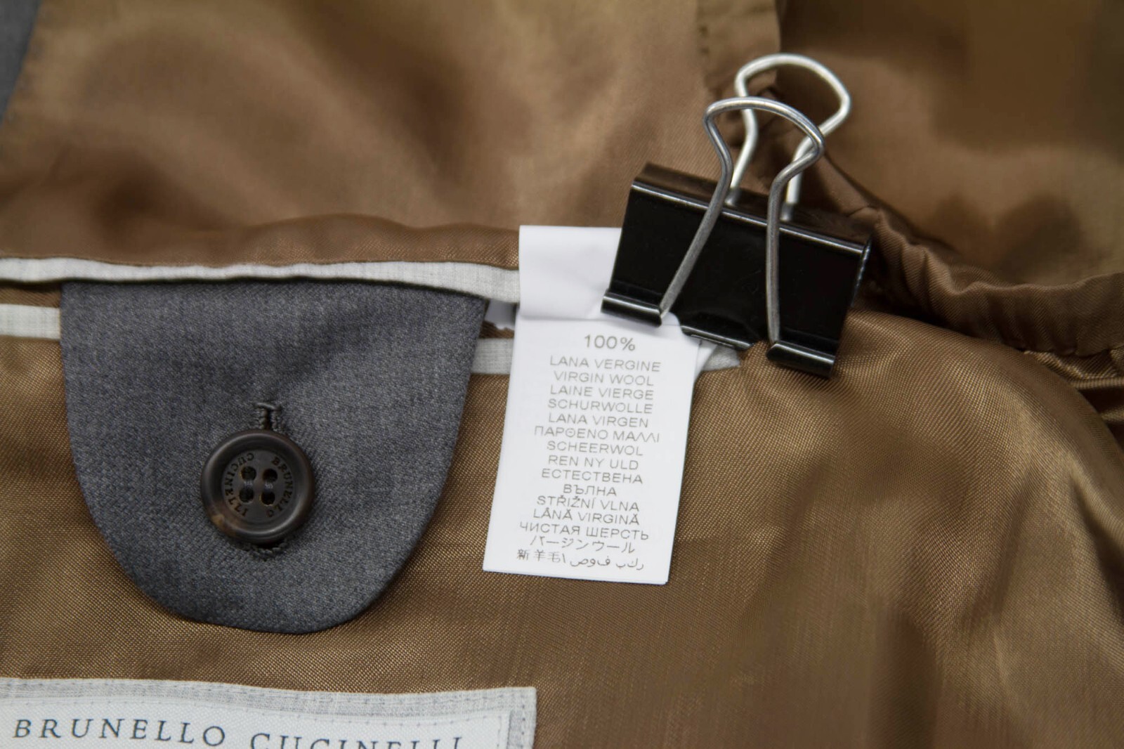 Pre-owned Brunello Cucinelli Nwt$4695  Men 100% Virgin Wool 2pc Suit With Logo Buttons A228 In Gray