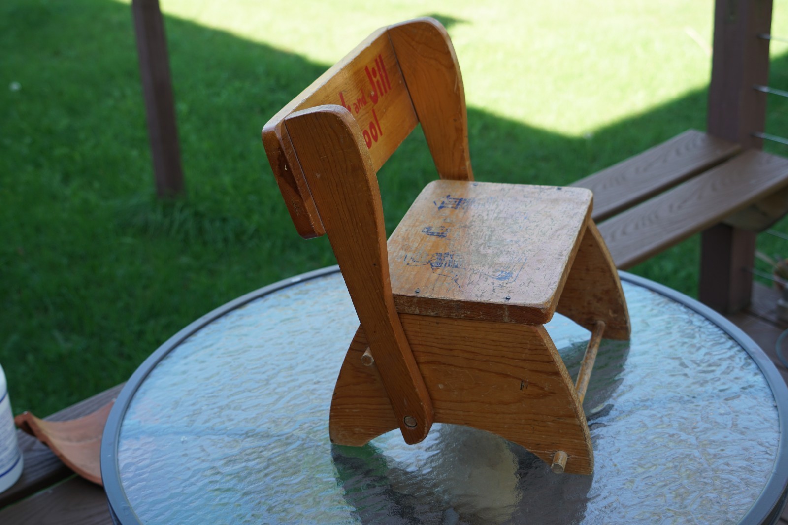 Vintage Wood Jack & Jill Folding chair / stool, vintage, collectible