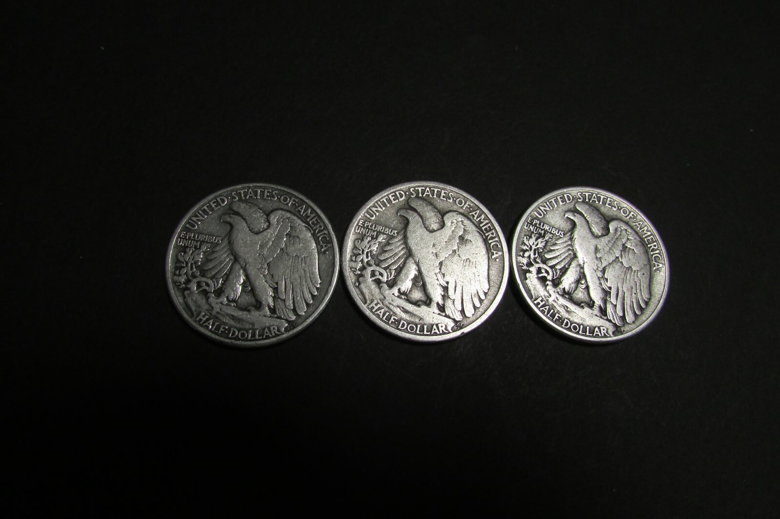 1944 Walking Liberty Half Dollar 90% Silver United States Of America. Lot of 3