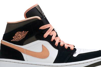 Pre-owned Jordan Air  Wmns Air  1 Mid Se 'peach Mocha' Dh0210-100 In White/apricot/agate/black