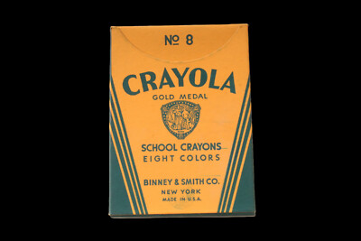Vintage Binney & Smith Gold Medal Crayola School Crayons Box No 8 New Old Stock