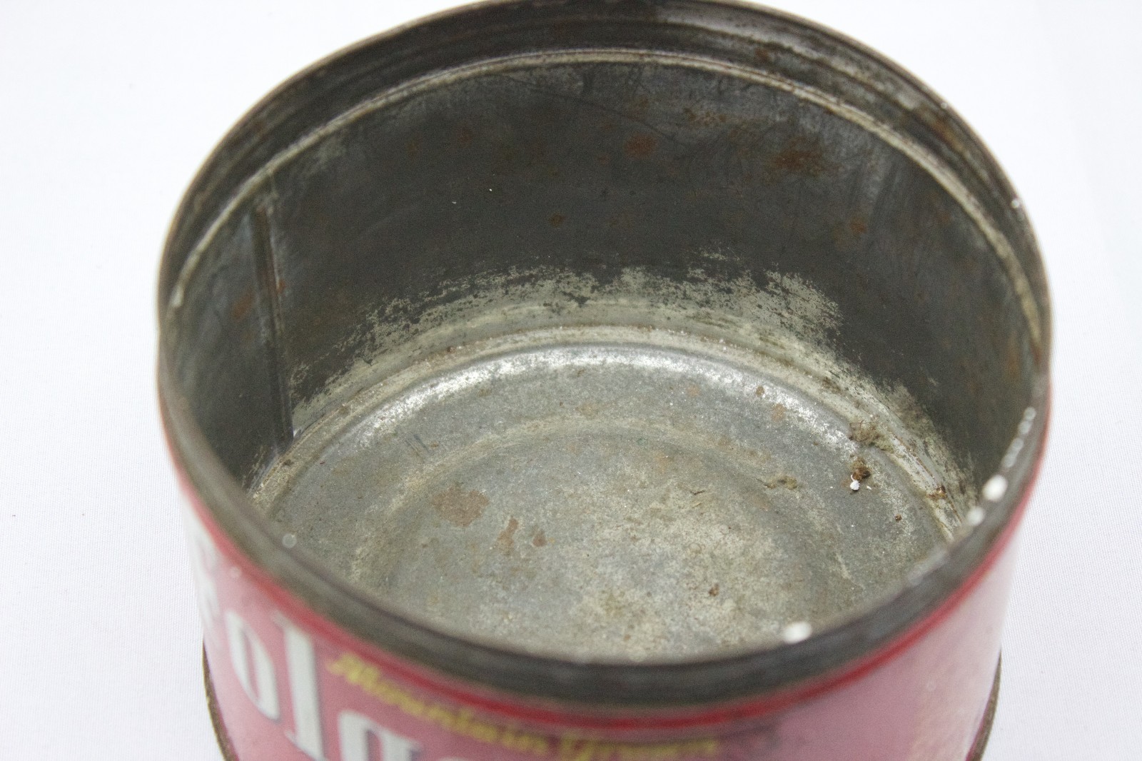 Vintage Dated 1959  Red Advertising Folgers Coffee Can Tin Metal Container (2)