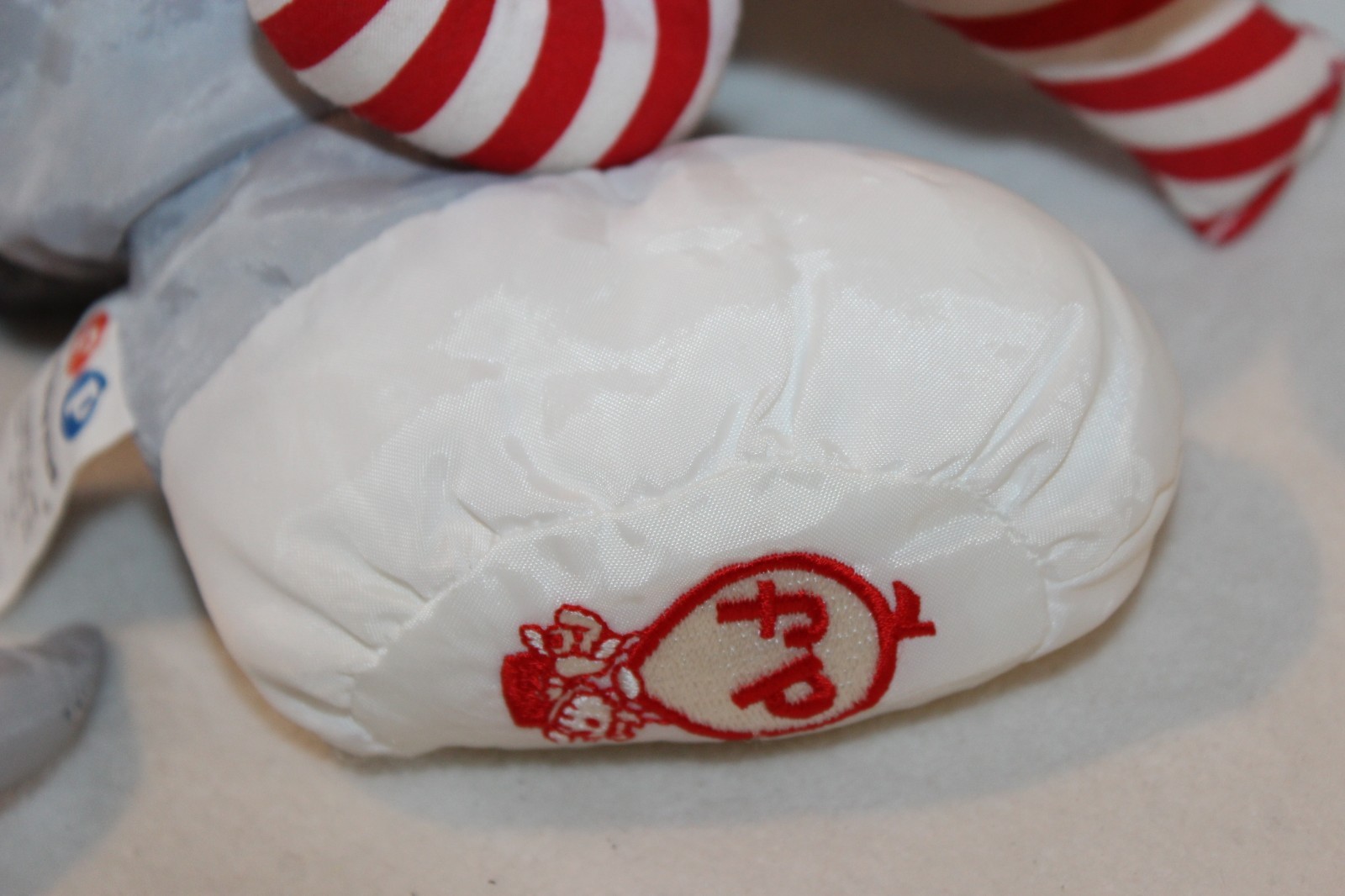 Puffalump Christmas Mouse Gray Candy Cane Plush 1987 Fisher Price Plush 8016 15