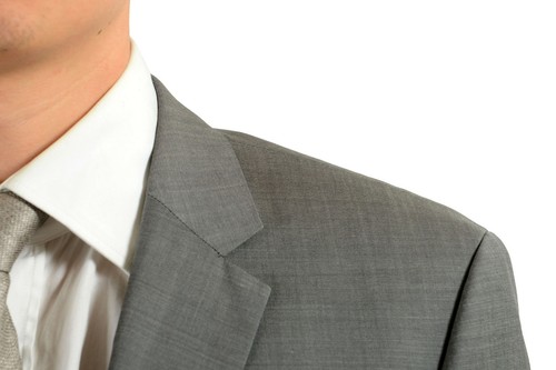 Pre-owned Hugo Boss "thegrand1/central1us" Men's 100% Wool Gray Two Button Suit