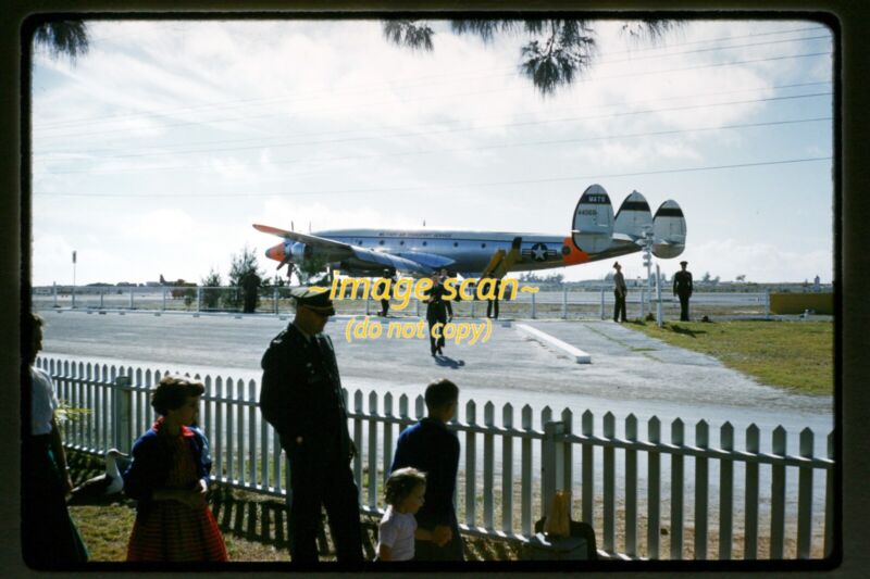 USAF Lockheed Constellation Aircraft, Midway Island in 1960, Original Slide k22a