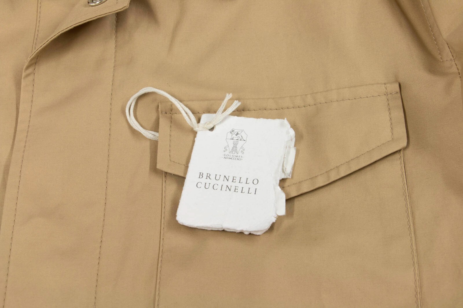 Pre-owned Brunello Cucinelli Nwt$3995  Men's Utility Jacket W/logo Engraved Hardware A248 In Beige