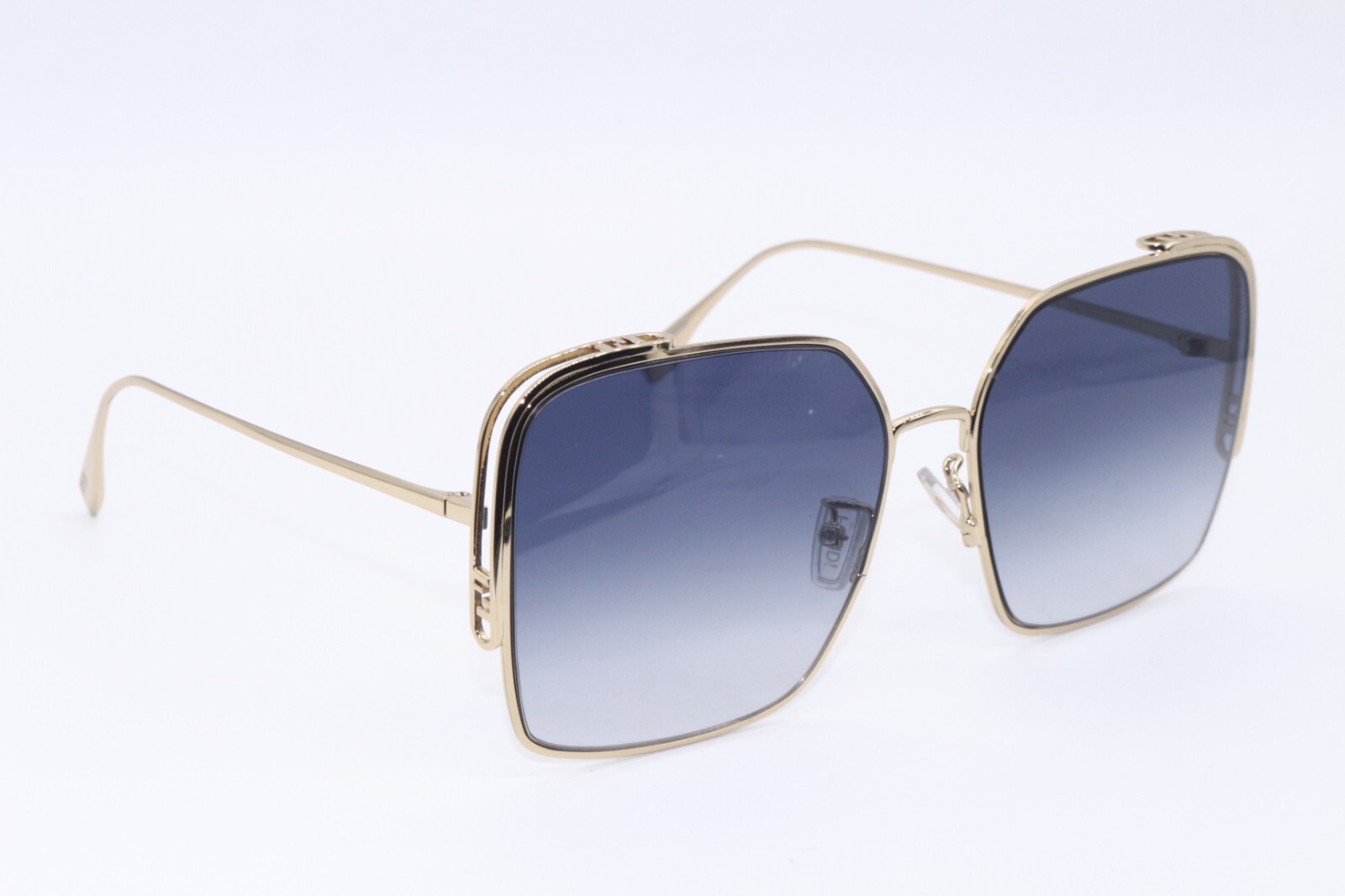 Pre-owned Fendi Fe 40038u 10w Gold Gradient Designer Authentic Frames Sunglasses 59-17 In Blue