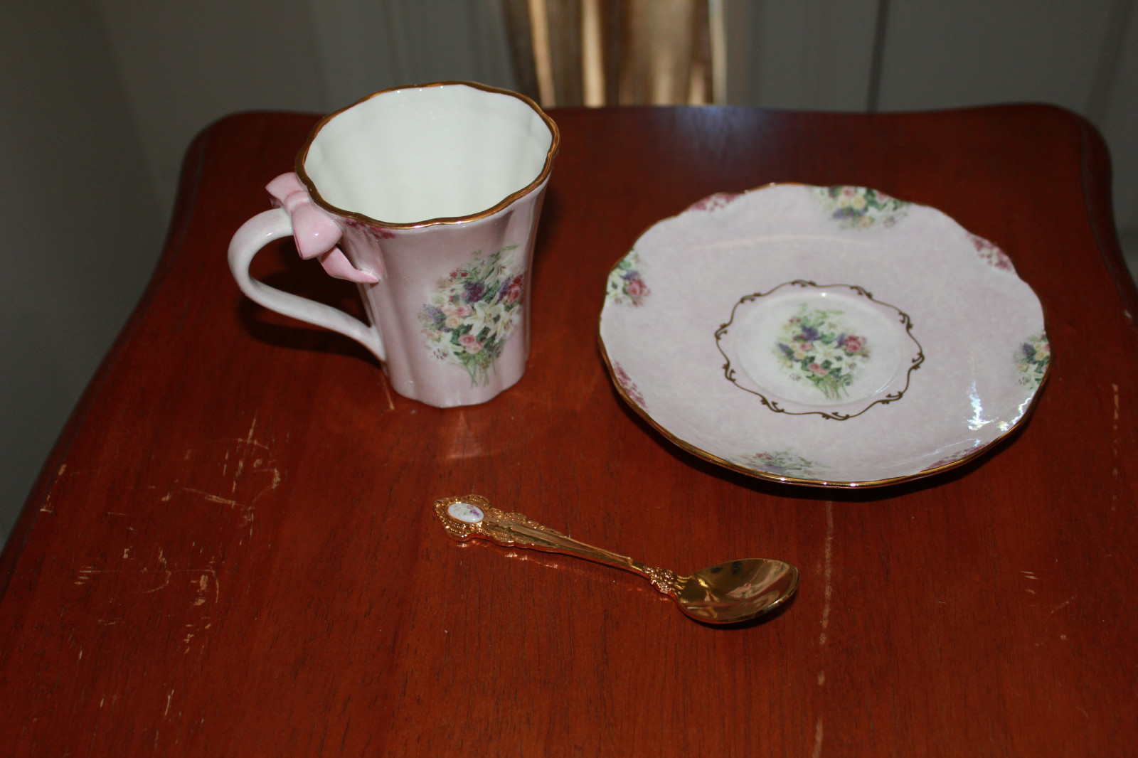 Lena Liu Garden Treasures Cup Saucer Spoon Complete Set of 12 w/Box Certificate