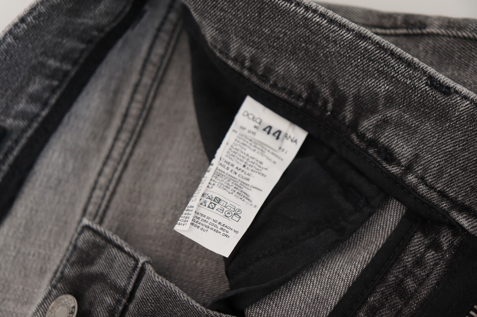 Pre-owned Dolce & Gabbana Jeans Grey Washed Cotton Skinny Denim It44/w30/xs Rrp 820usd In Gray