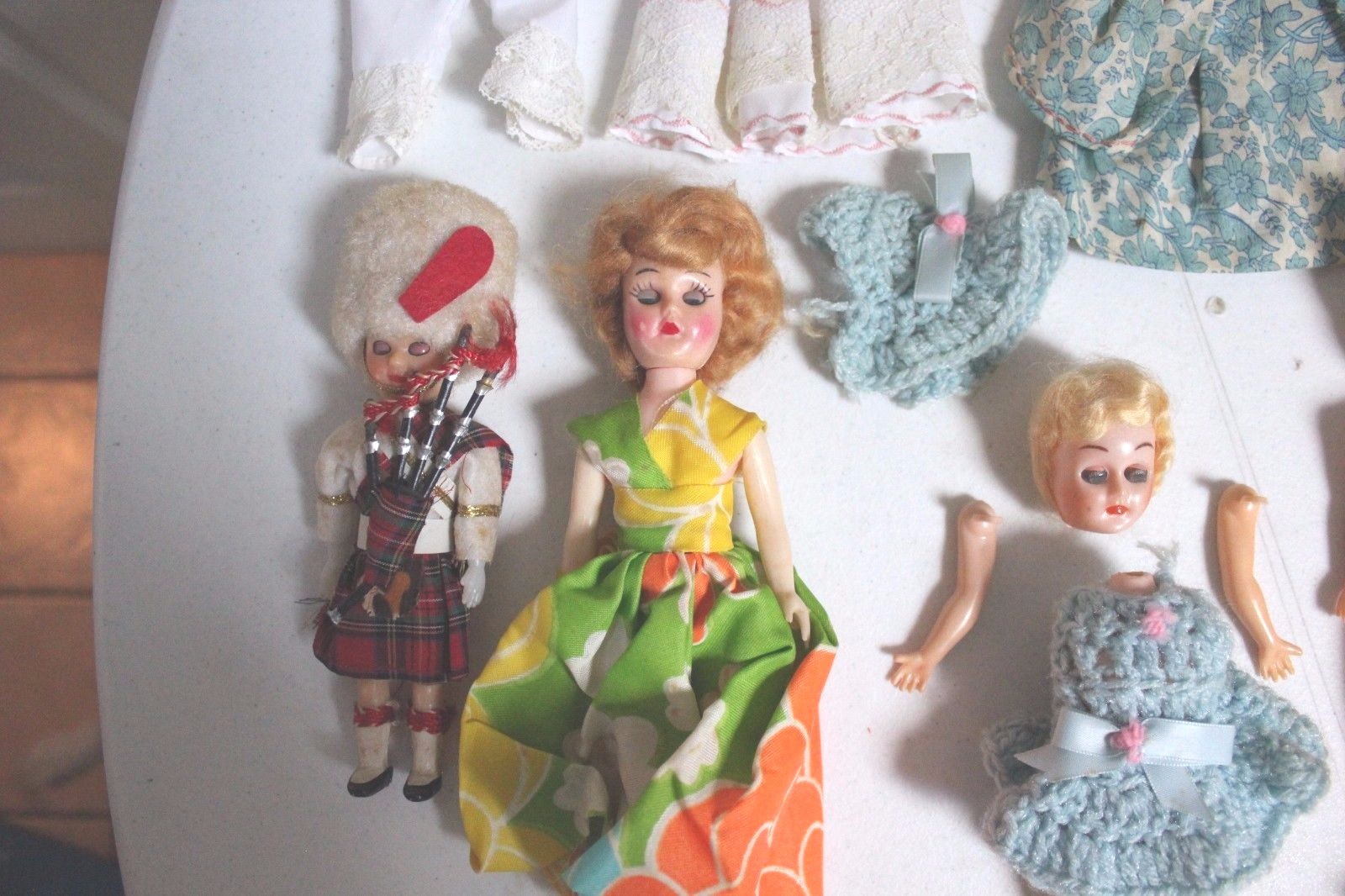 Lot of 5 Sleepy Eye Dolls and Various Accessories