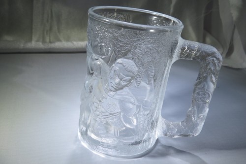 Batman Forever McDonald's Embossed Glass Collector Cup Mug Made In France-Robin