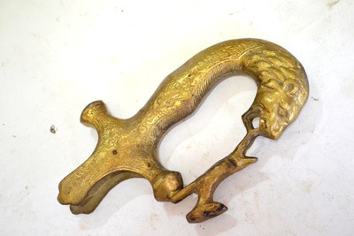 antique reproduction brass metal lion face sword hilt