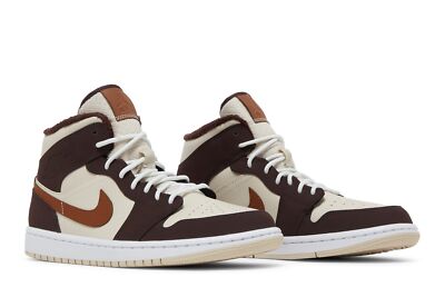 Pre-owned Jordan Air  Wmns Air  1 Mid Se 'cream Dark Chocolate' Do6699-200 In Ivory