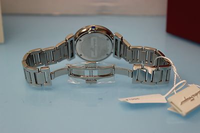Pre-owned Ferragamo Salvatore  Women's Fq4070013 Minuetto Rotating Gancino Diamond Watch In Dim Gray