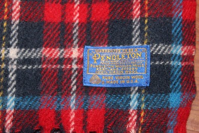 Vintage Pendelton Tartan Plaid Pure Virgin Wool Throw 52x70 made in USA