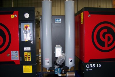 Chicago Pneumatic  Air compressor  Duplex 30 hp Rotary screw/ w desiccant dryer