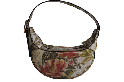 NEW Gucci Ophidia GG Supreme Water Flora Web Half Moon Handbag