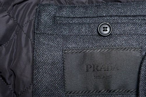 Pre-owned Prada 100% Wool Gray Three Button Men's Basic Jacket Sz 36 38 40 42