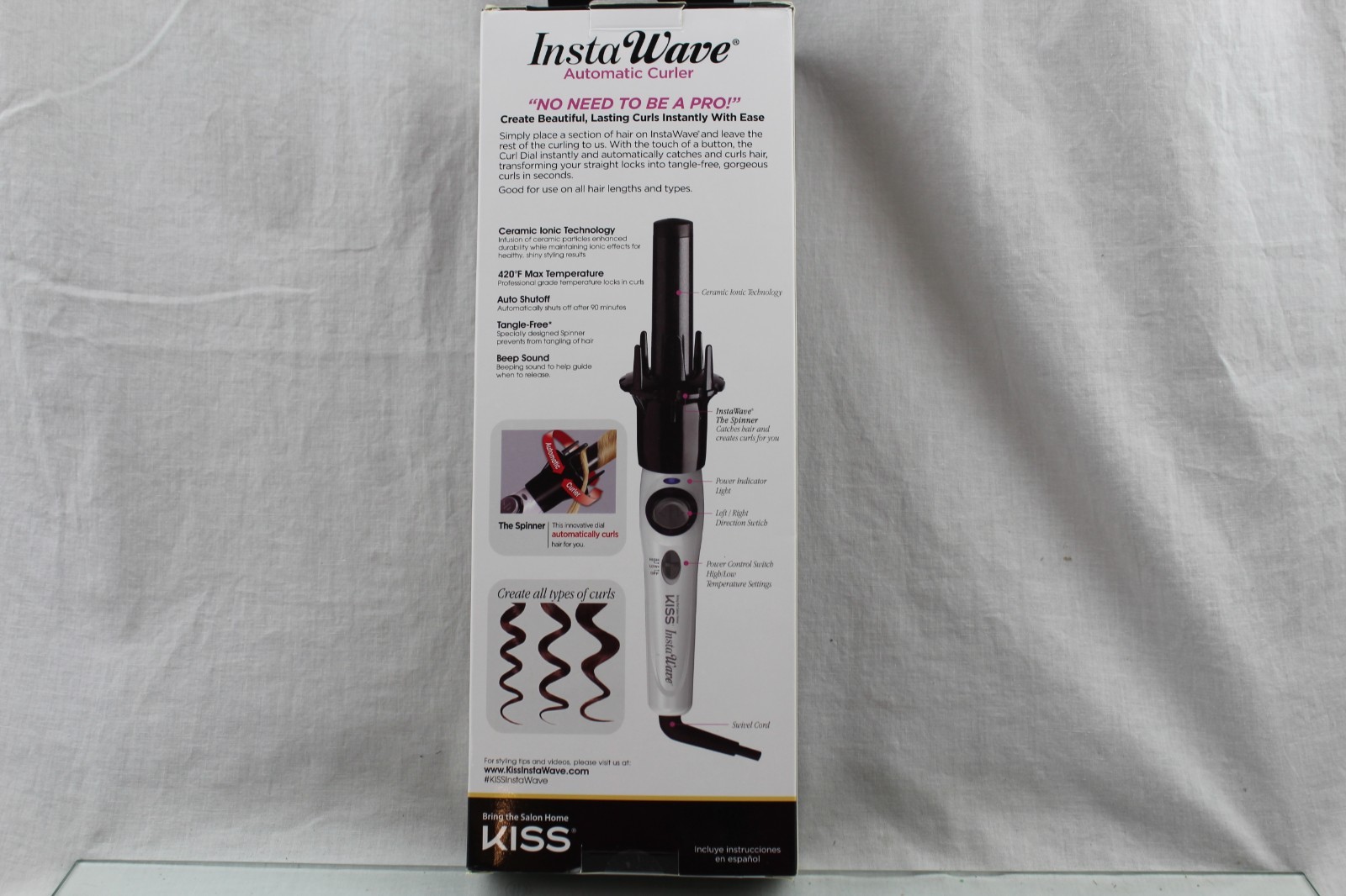 Kiss Curling Irons Wands Products Instawave Automatic Hair Curler 32P10 32X11