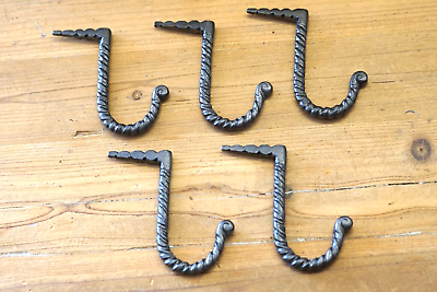 5 Hand Forged Nail In Hooks Medieval Primitive Glazed Iron Hammer Hooks Mug
