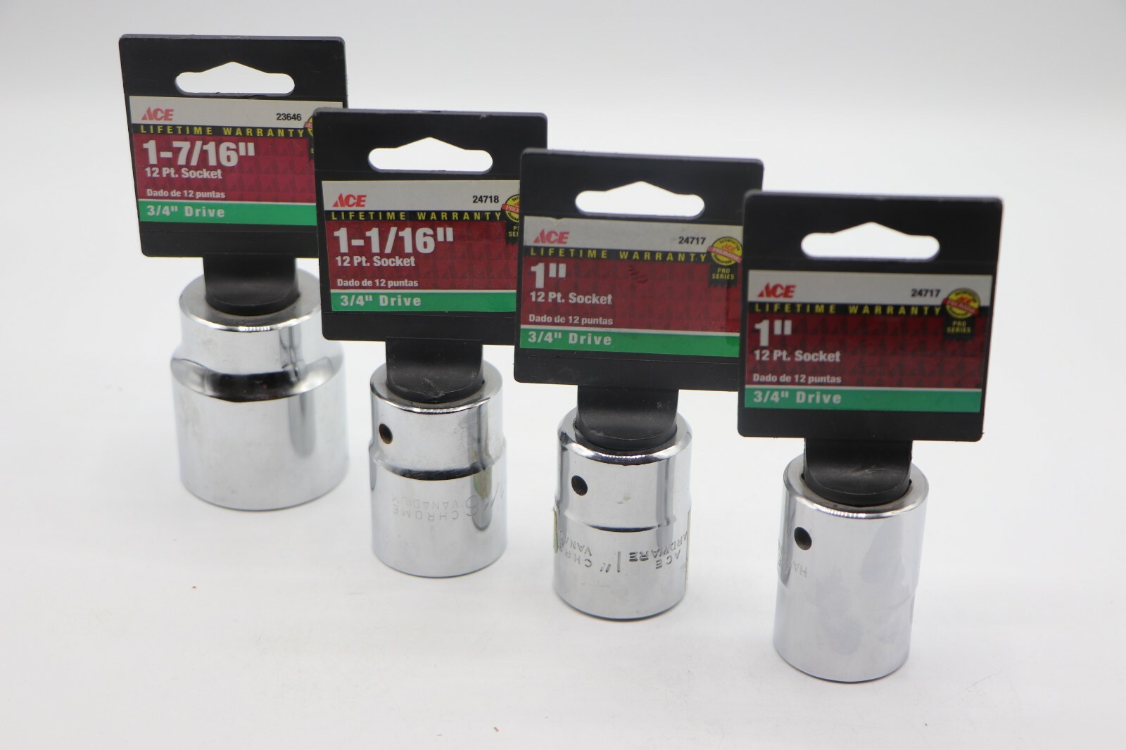 Ace Hardward 3/4" Drive Sockets Lot Of 4