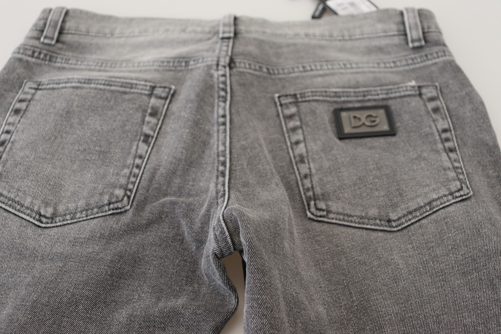 Pre-owned Dolce & Gabbana Jeans Grey Washed Cotton Skinny Denim It44/w30/xs Rrp 820usd In Gray