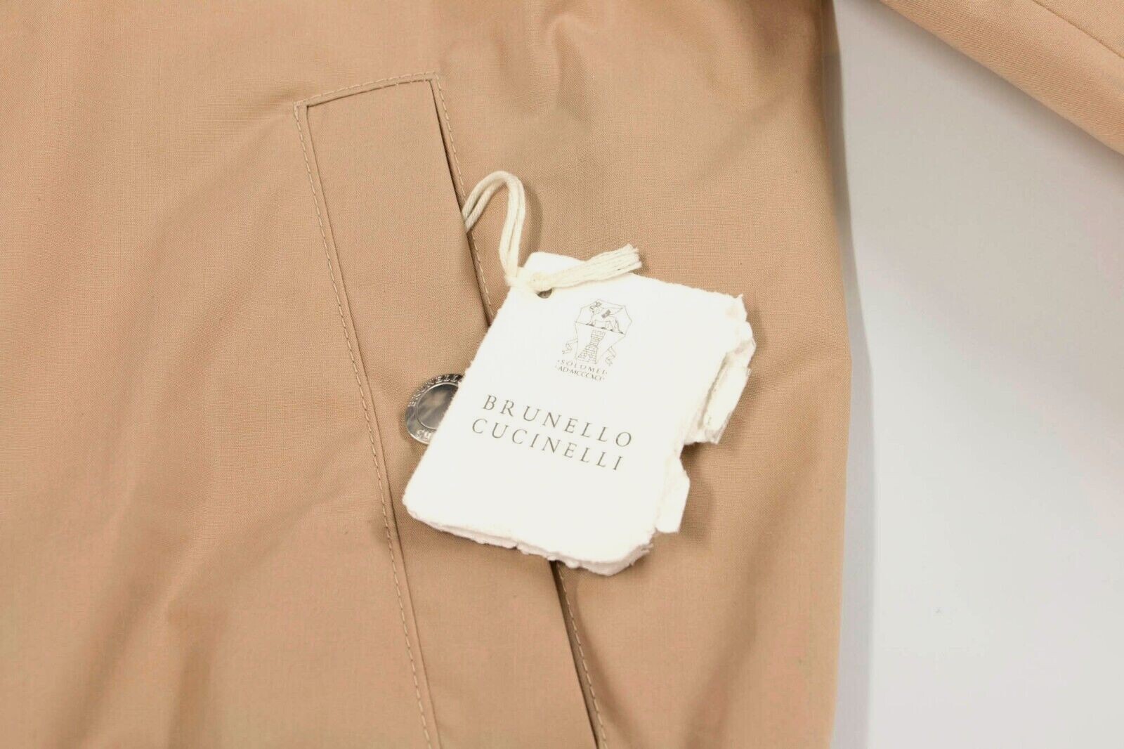 Pre-owned Brunello Cucinelli Nwt$2995  Men's Bomber Jacket With Logo Engraved Hardware A248 In Brown