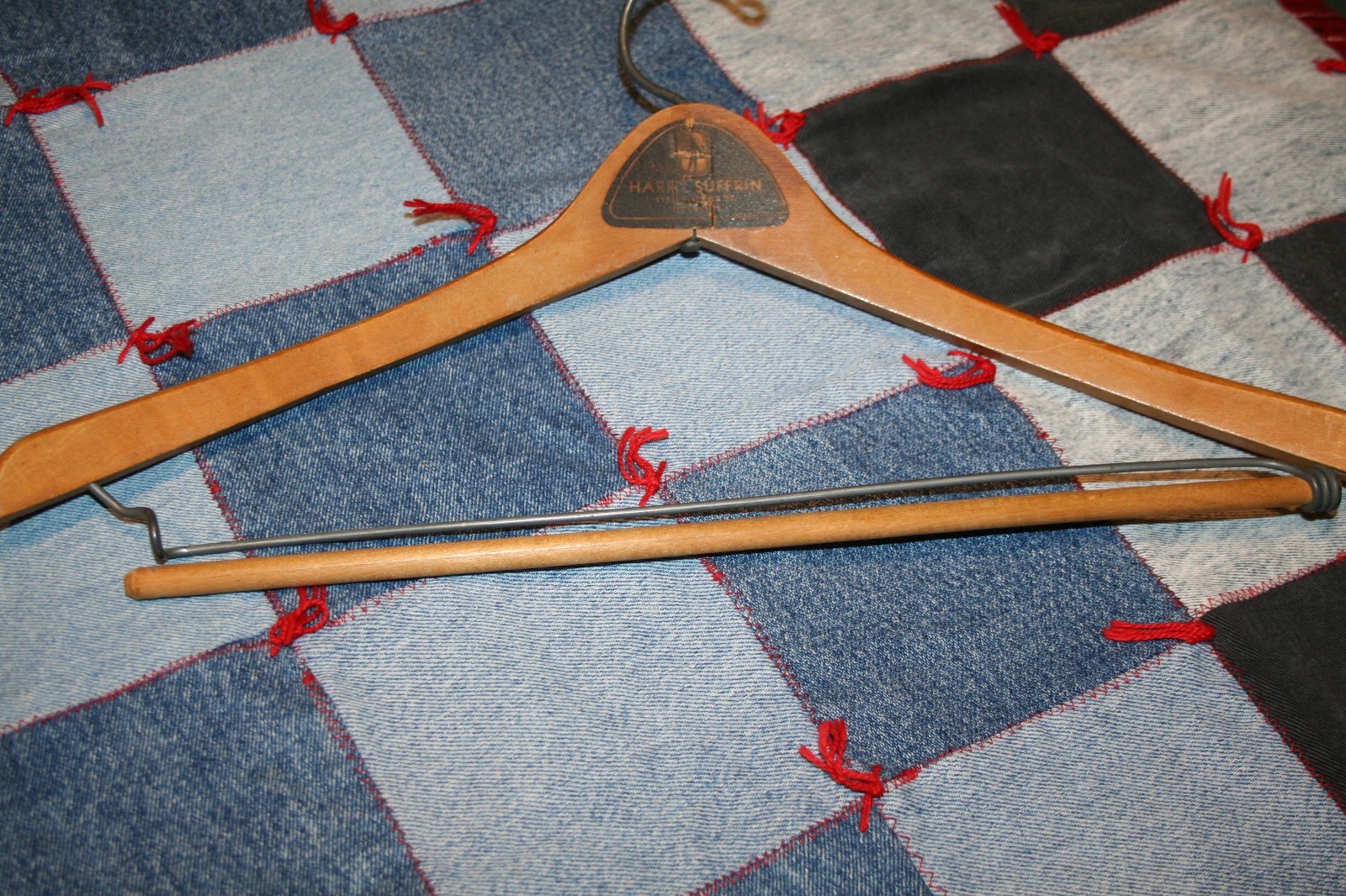 LOT of 7 WOODEN PANT TROUSER SKIRT SUIT HANGERS VINTAGE