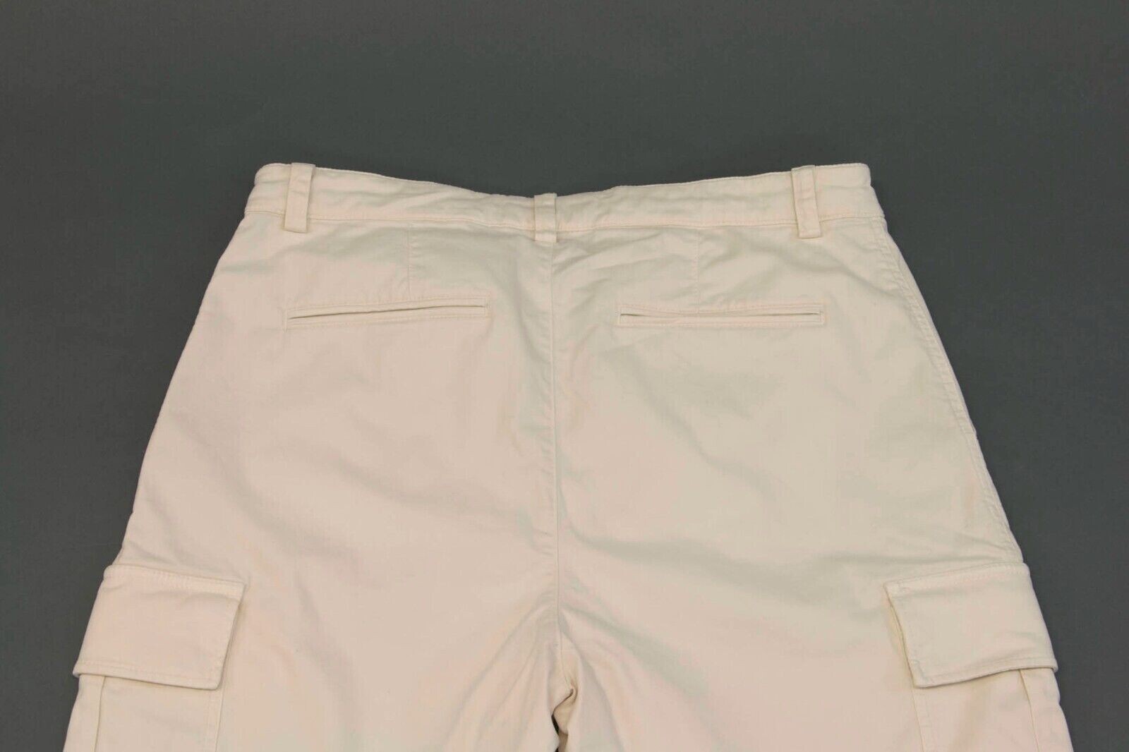 Pre-owned Brunello Cucinelli $1295  Men's "smooth Fit" Drawstring Cargo Pants A242 In White