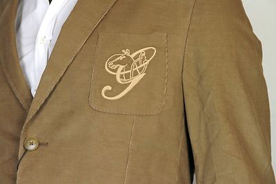 Pre-owned Gucci Authentic  Mens Corduroy College Jacket Blazer Brown 337797 2602