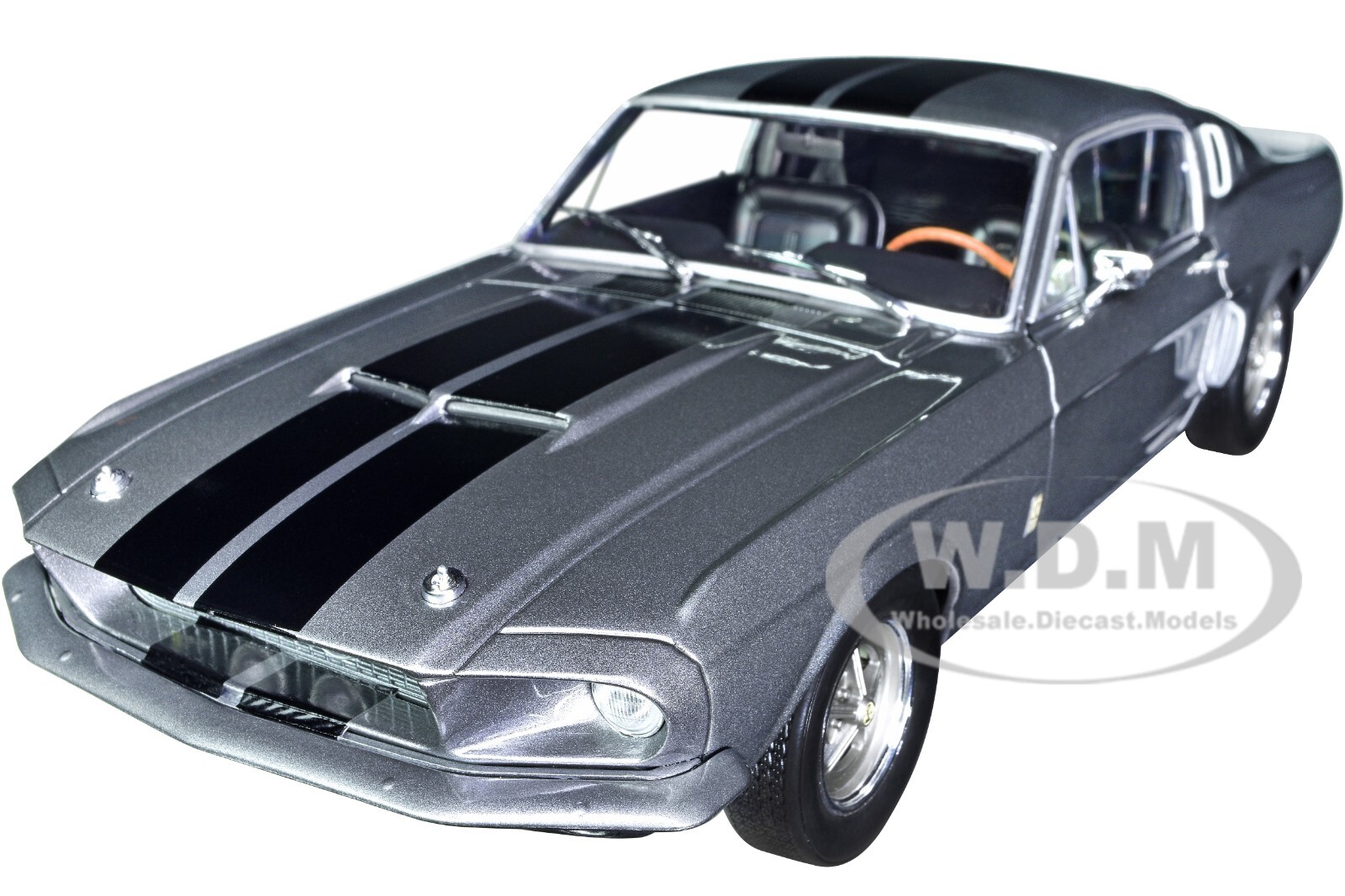 1967 SHELBY GT500 GRAY METALLIC W/STRIPES 1/18 DIECAST MODEL