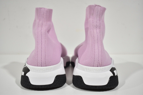 Pre-owned Balenciaga Speed Graffiti Light Pink White Black Sock High Top Knit Sneaker 40