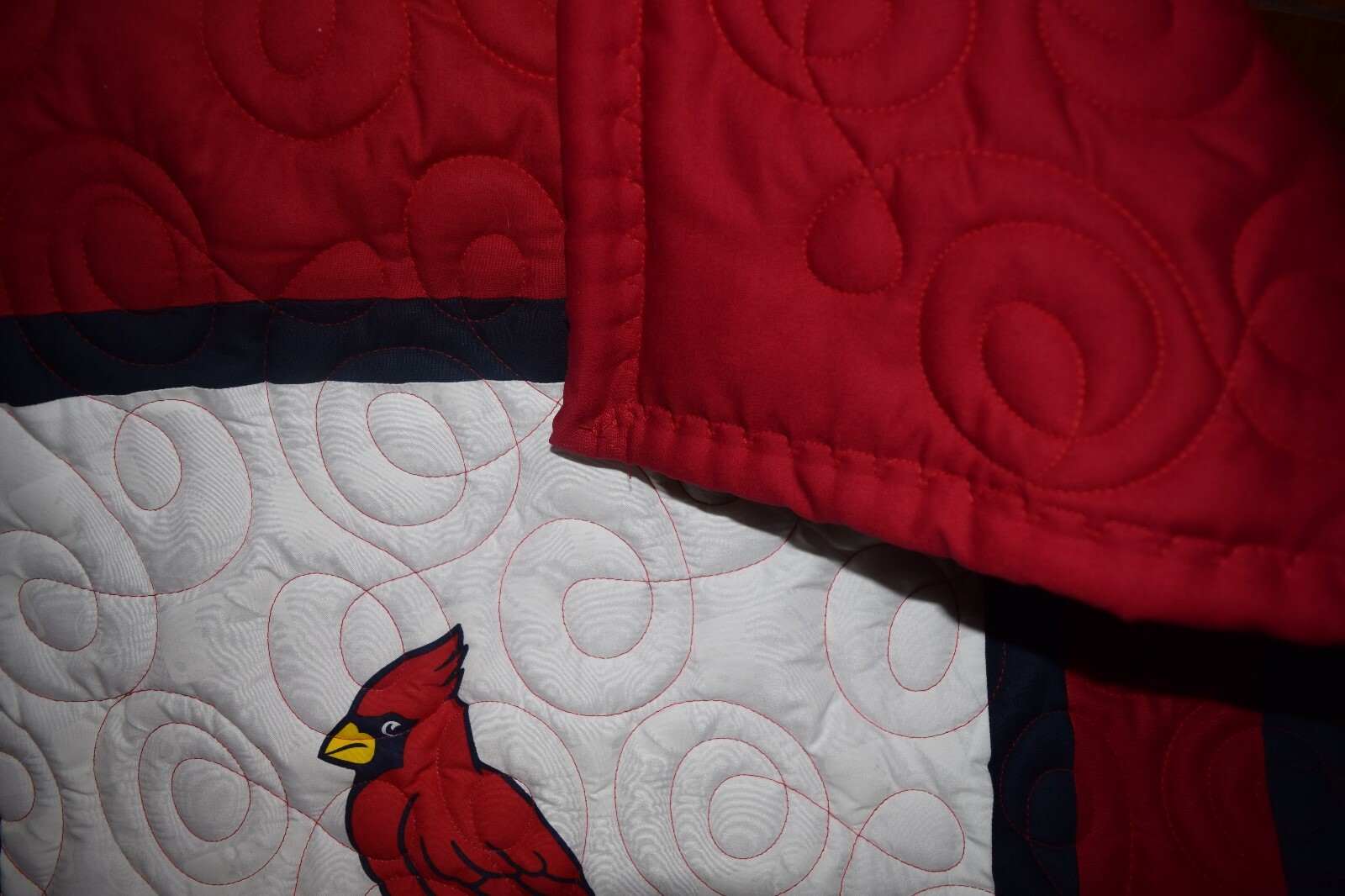 BABY CRIB QUILT M/W ST LOUIS CARDINALS FABRIC