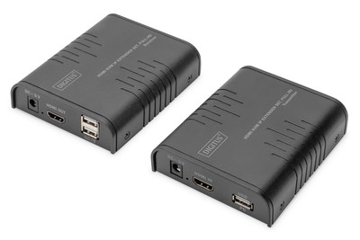 DIGITUS HDMI KVM IP Extender Set - 1x Transmitter, 1x Receiver - FullHD 1080p/60