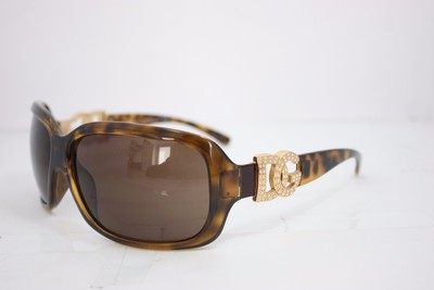Pre-owned Dolce & Gabbana Dolce Gabbana Dg 6029b 502/73 Brown With Precious Stones Authentic Boxed 65mm