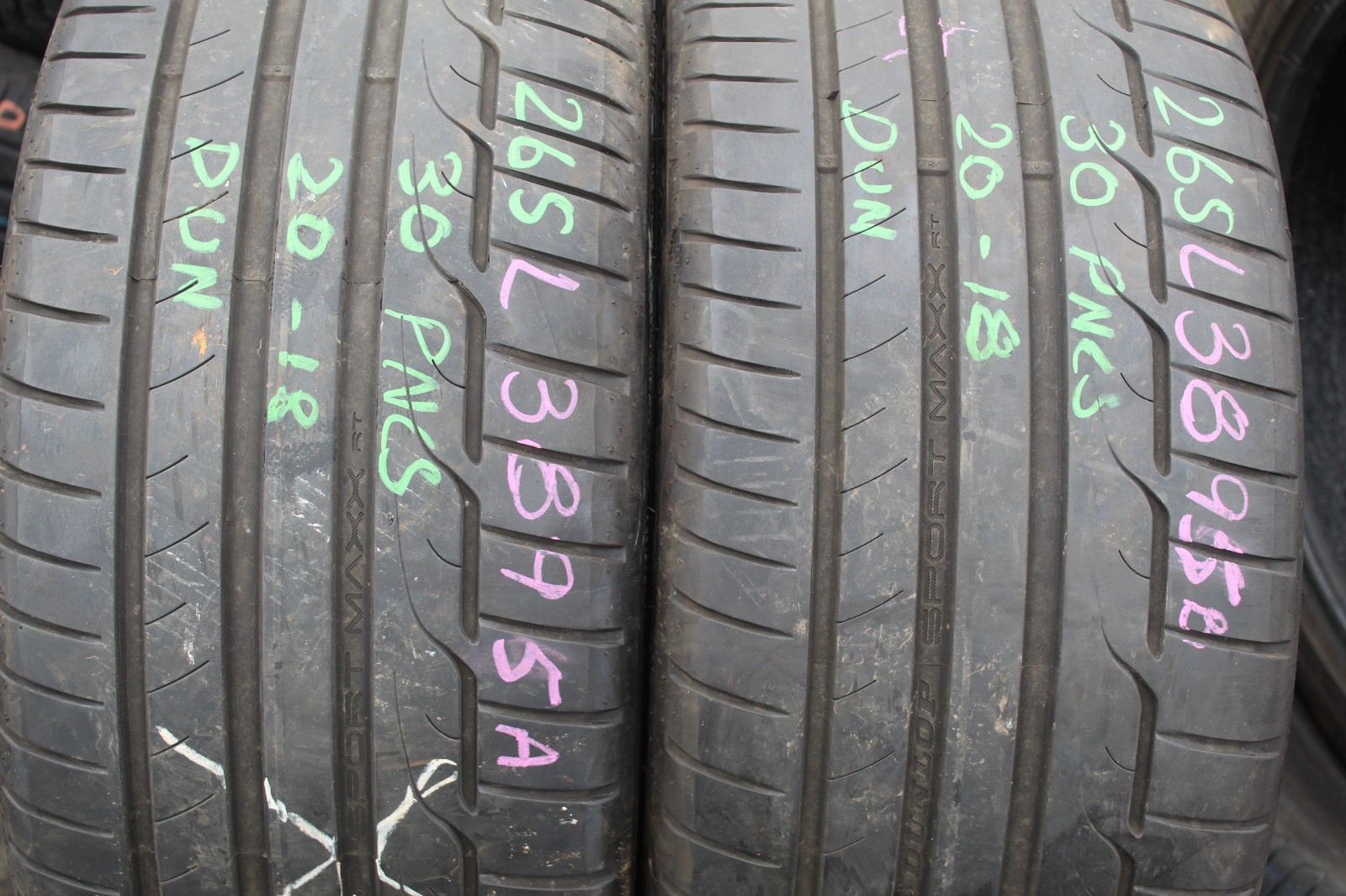 265 30 20 Dunlop, Sport Maxx RT, RO1, XL, 94Y, x2 A Pair 6.3mm (F1_tyres) L3895