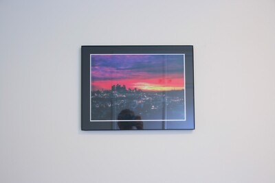 Burning Sky DTLA, signed & framed digital print, 16x12 in