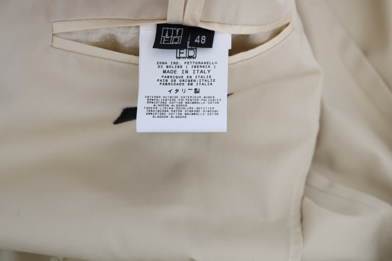 Pre-owned Romeo Gigli Suit Two Piece 3 Button Beige Cotton Solid Eu46 /us36/ S Rrp $600