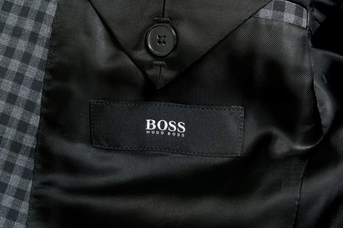 Pre-owned Hugo Boss "reymond/wenten" Men's 100% Wool Plaid Extra Slim Two Button Suit In Multicolor