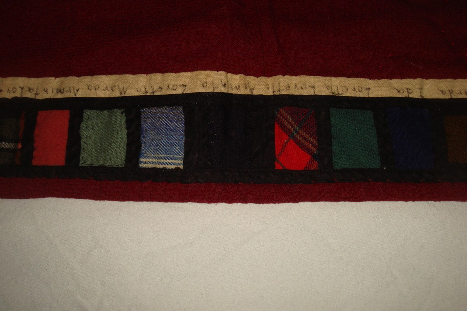 VINTAGE CRAZY ANTIQUE QUILT DATED 1912-1934