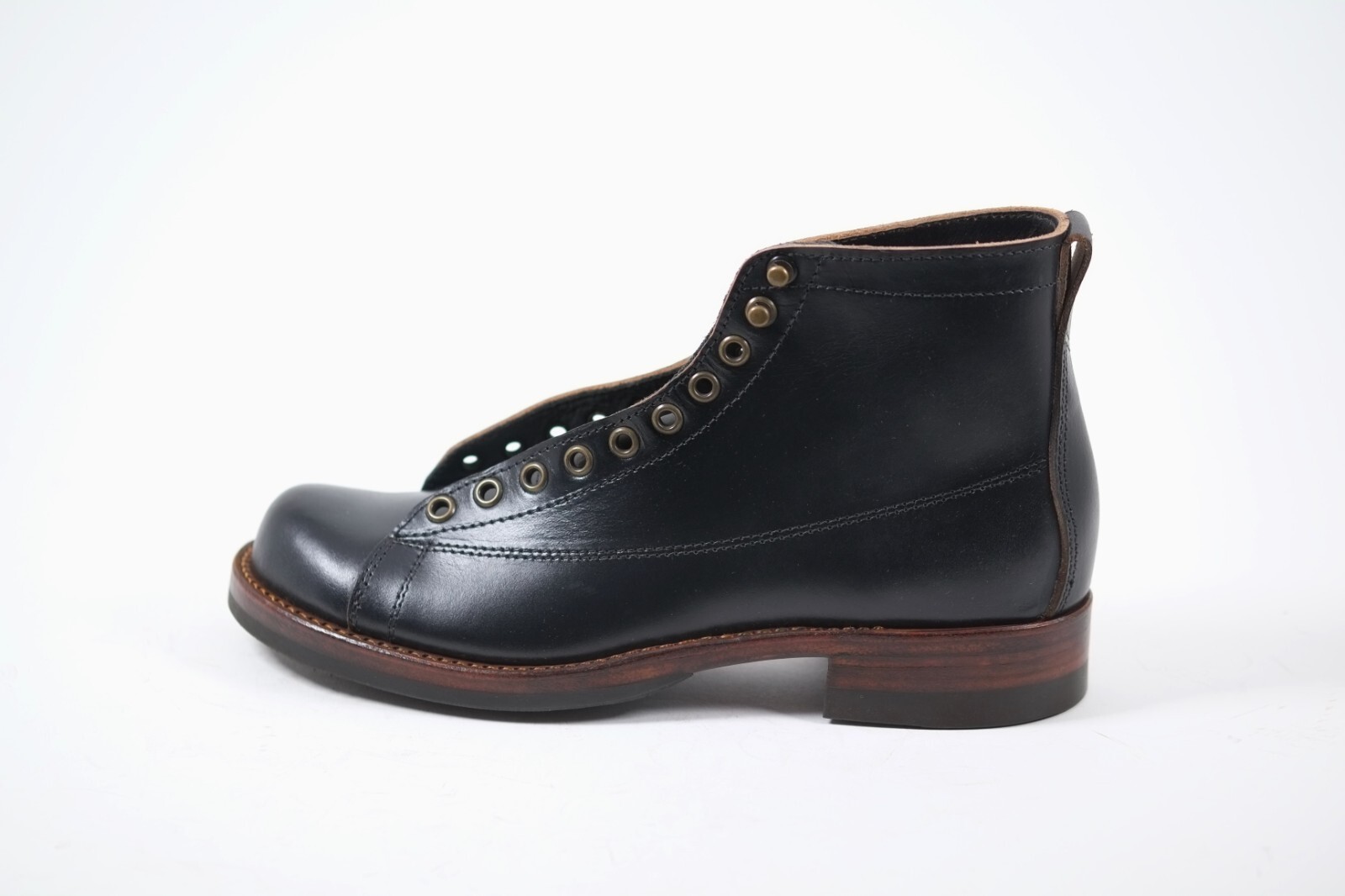 Pre-owned Handmade Julian Boots, Monkey Boot, Chrxl, Black, 8.5 Leather Sole, 6.5 Rubber