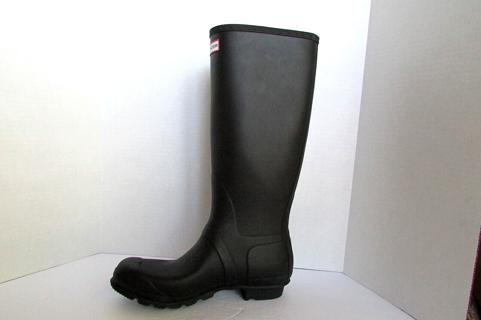 Hunter Mens Boots Original black Tall Casual Buckle Wellington Rubber-US 11-NEW