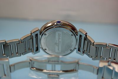 Pre-owned Ferragamo Salvatore  Women's Fq4070013 Minuetto Rotating Gancino Diamond Watch In Dim Gray