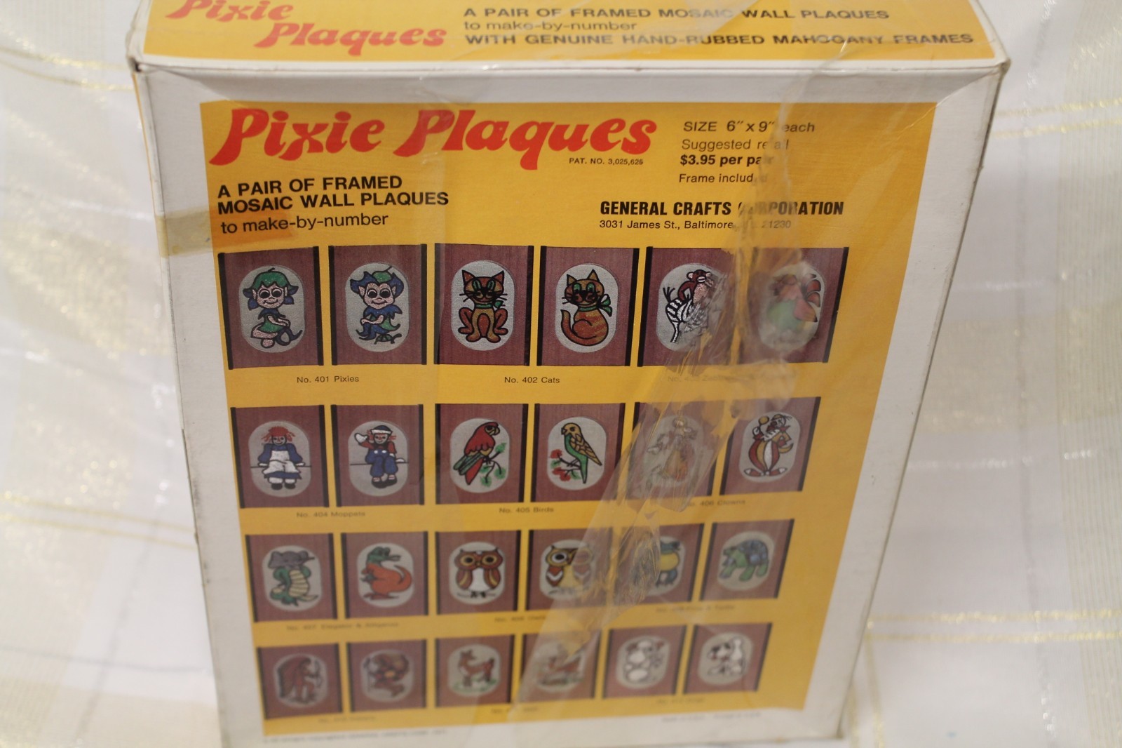 Vintage Pixie Plaques Mosaic Wall Plaque Kit 401 Pixies Made in USA