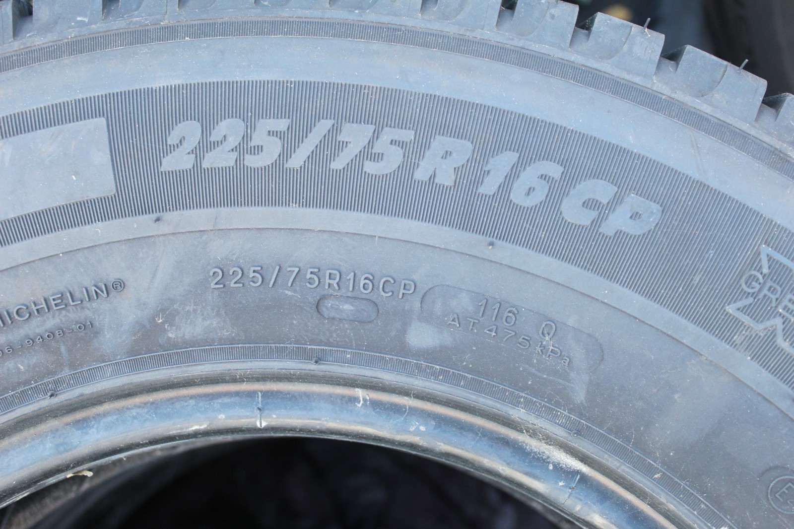 225 75 16CP Michelin, Agilis Camping, 116Q, x2 A Pair 7.2mm (F1_tyres) L3832