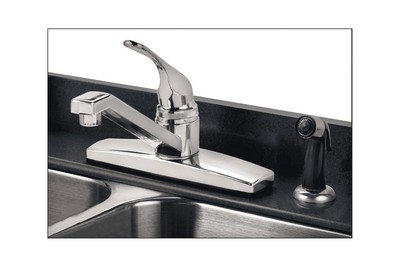 Home Plus Traditional One Handle Kitchen Faucet with Deck Mount Side Sprayer