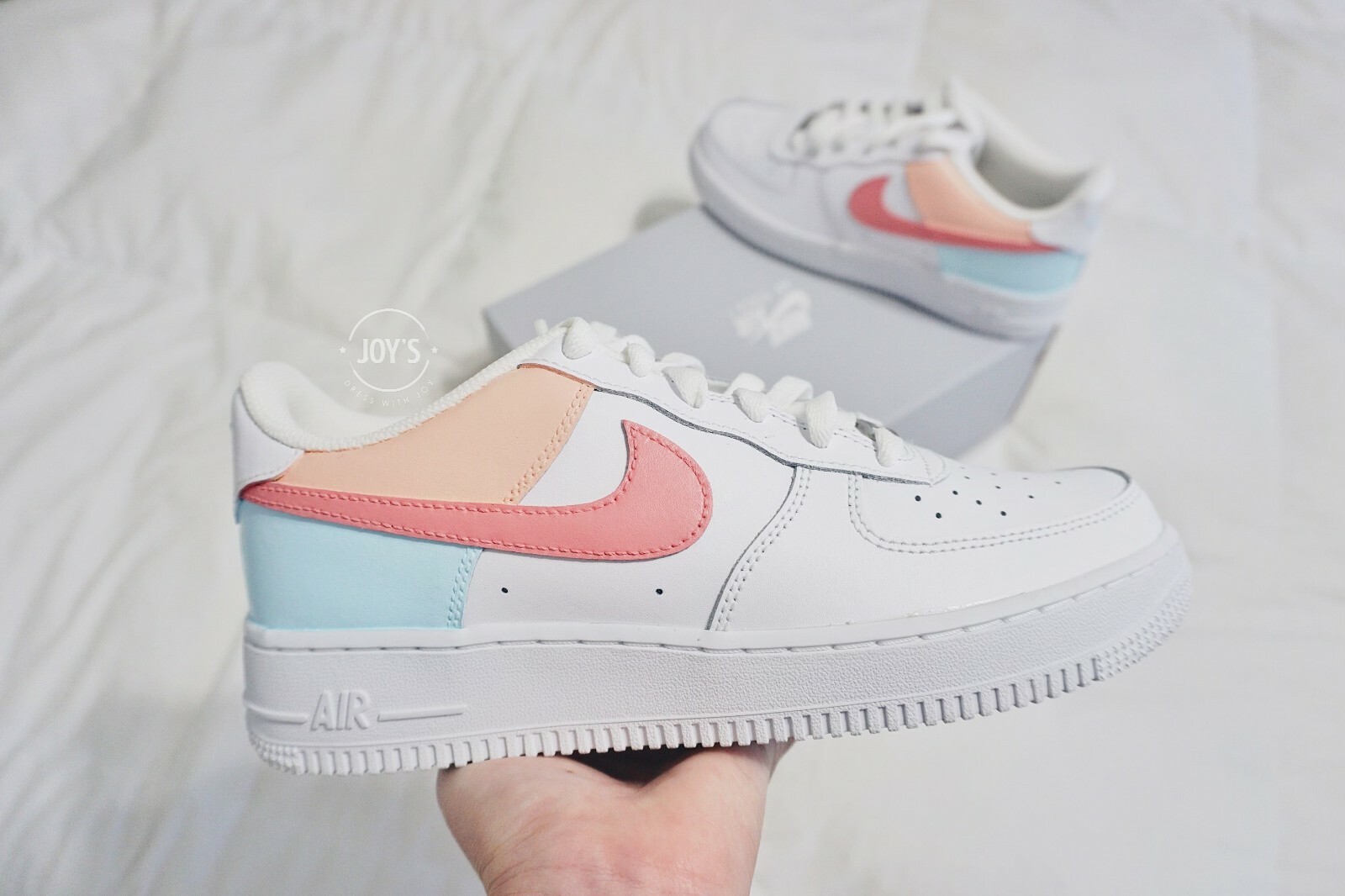 Pre-owned Nike Pastel Custom  Air Force 1 Sneakers. Brand