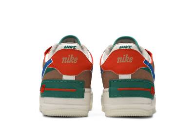 Pre-owned Nike Wmns Air Force 1 Shadow 'sail Signal Blue Green' Ci0919-109 In Sail/signal Blue/green Noise/cream