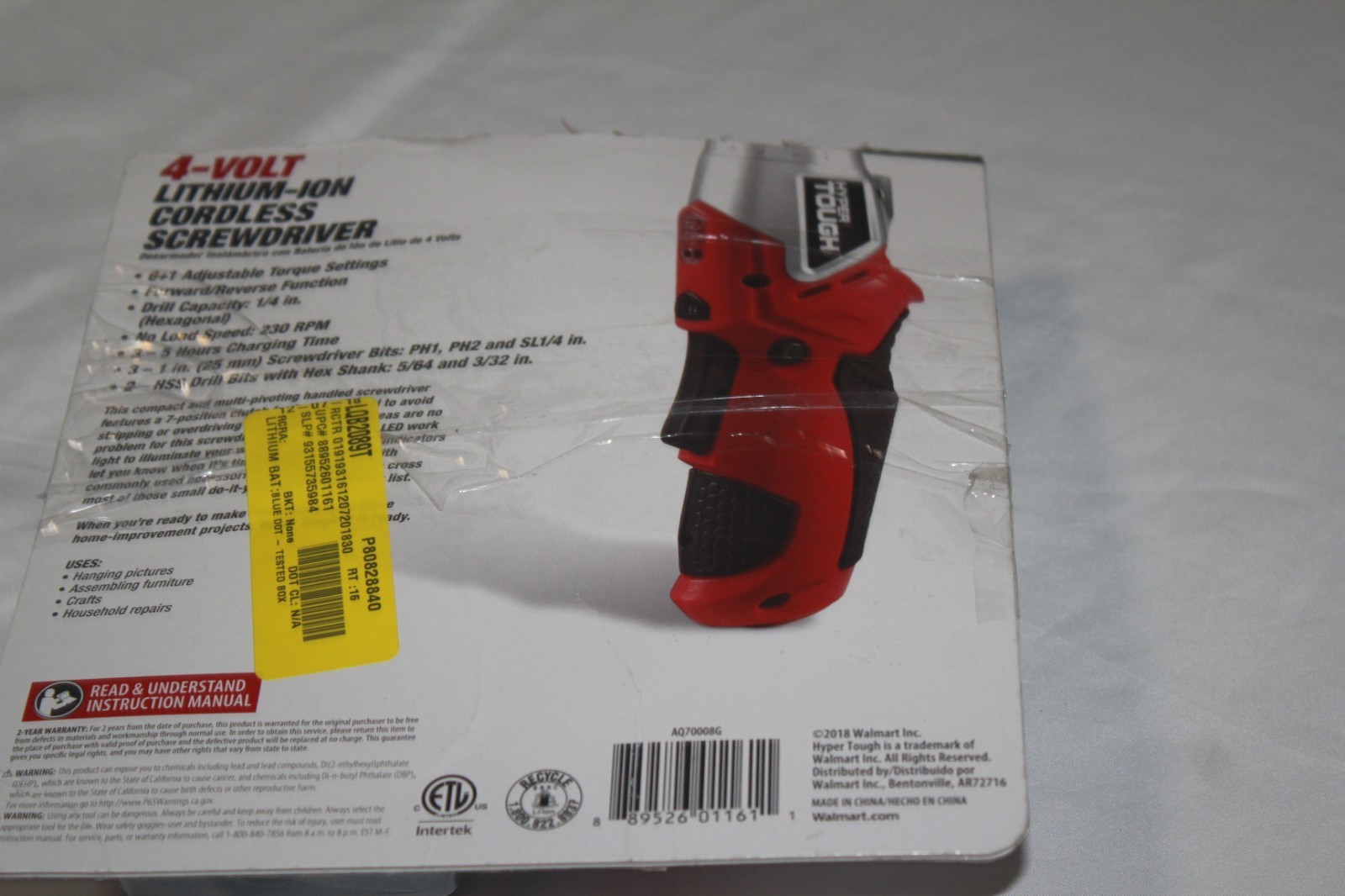 4 - volt Lithium-ion screwdriver