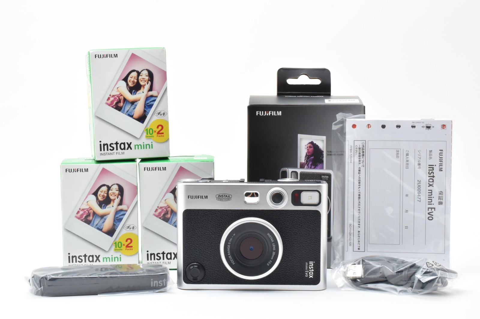 富士フイルム instax mini Evo Black #C393 Mint] FUJIFILM instax mini Evo Hybrid Instant Camera Black